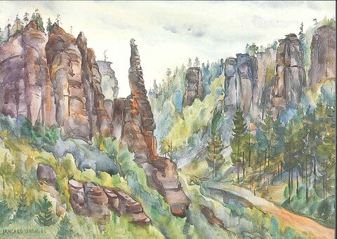 Ansichtskarte Aquarell Irmgard Uhlig #15889