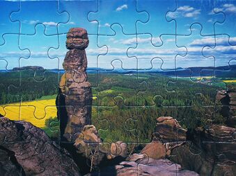 Puzzle-Postkarte mit der Barbarine