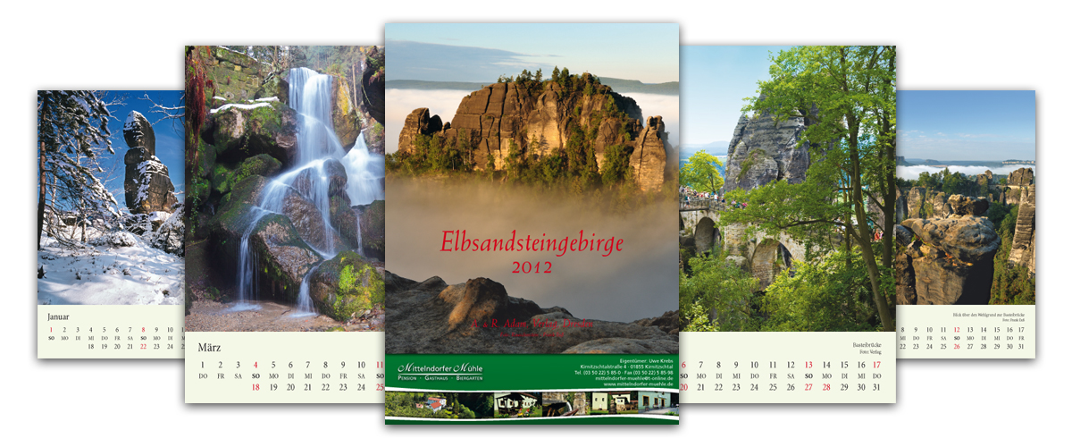 Bildkalender im Kundenauftrag, gestaltet von der Agentur